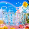 A variety of vertical pattern transparent crystal glass cup sets, creative heat-resistant drink empty cup gift sets Specification image
